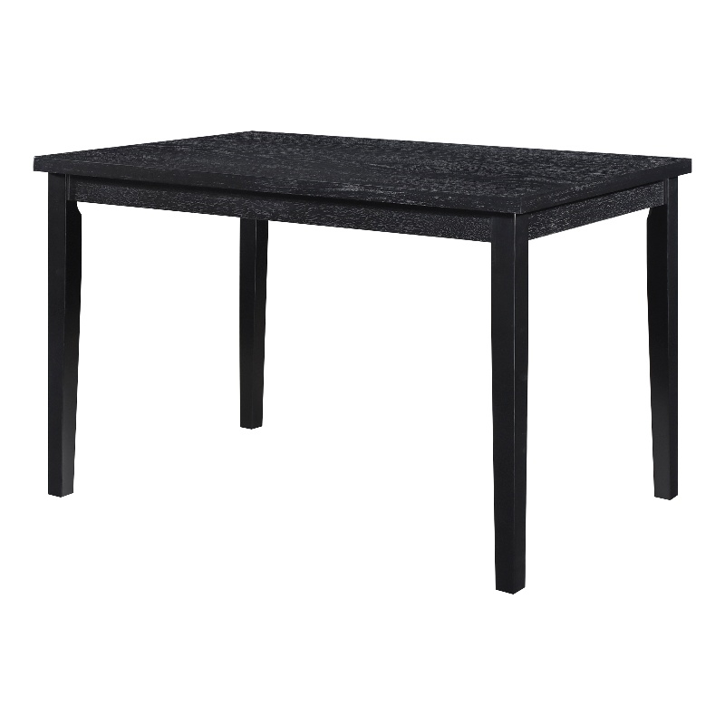Andy 48 Inch Dining Table-4 Seater-Rectangular Top-Black Solid Wood