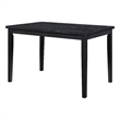 Andy 48 Inch Dining Table-4 Seater-Rectangular Top-Black Solid Wood