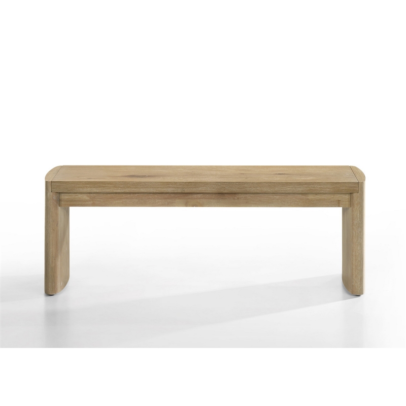 Meni 66-84 Inch Extendable Dining Table-Rectangular-Oak Brown-Solid Wood
