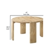 Bowny 47 Inch Dining Table-Round Top-Natural Oak Brown Finish-Solid Wood