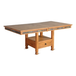 Marv Extendable n Dual Height Dining Table-72-84 Inch Top-Brown