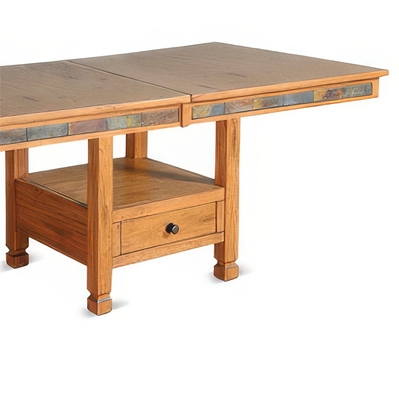Marv Extendable n Dual Height Dining Table-72-84 Inch Top-Brown