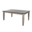 Camie Dining Table Extendable 66-90 Inch Dark Brown Gray Mahogany Wood