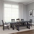 Rena Dining Table-2 Extension Leaves-86-122 Inch Black Mahogany Wood