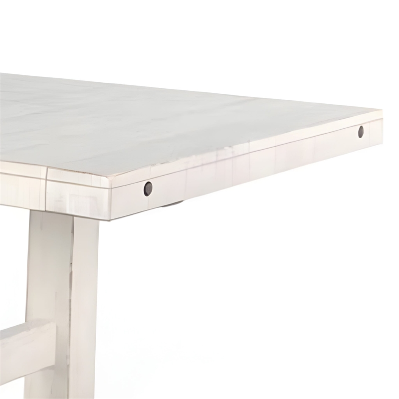 Rena Dining Table-2 Extension Leaf-86-122 Inch White Mahogany Wood