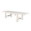 Rena Dining Table-2 Extension Leaf-86-122 Inch White Mahogany Wood