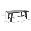 Rena Dining Table with Turnbuckles-74 Inch Black Sand Mahogany Wood