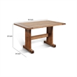 Marv Dining Table-50 Inch Rectangular-Farmhouse Light Brown Wood