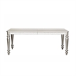 Dining Table with Extension Leaf 78-96 Inch-Silver Wood-Mirror Trim
