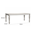 Dining Table with Extension Leaf 78-96 Inch-Silver Wood-Mirror Trim