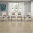 Dining Table with Extension Leaf 78-96 Inch-Silver Wood-Mirror Trim