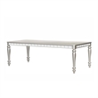 Dining Table with Extension Leaf 78-96 Inch-Silver Wood-Mirror Trim