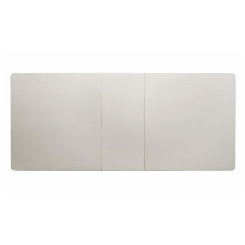 Dining Table with Extension Leaf 78-96 Inch-Silver Wood-Mirror Trim