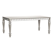 Dining Table with Extension Leaf 78-96 Inch-Silver Wood-Mirror Trim