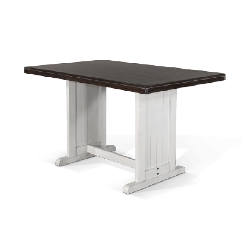Orso Counter Height Dining Table-60 Inch Rectangular-Off White Brown