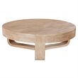 Milan Coffee Table- 32 Inch Round Top- Mango Wood - Open Sled Base