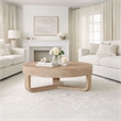 Milan Coffee Table- 32 Inch Round Top- Mango Wood - Open Sled Base