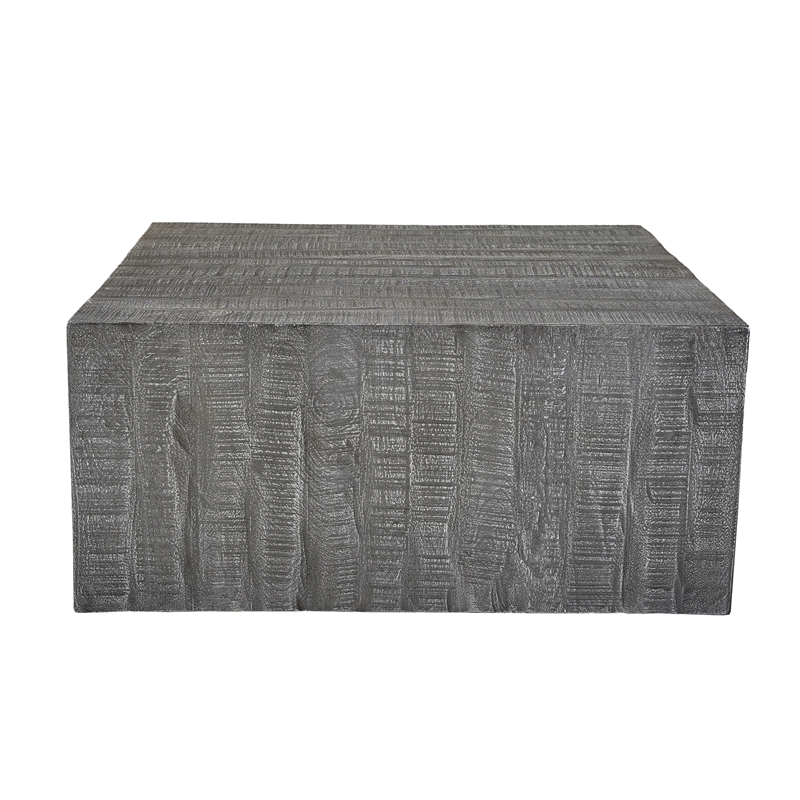 Rydan Coffee Table - 33 Inch Square Block Top - Mango Wood
