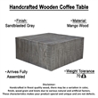 Rydan Coffee Table - 33 Inch Square Block Top - Mango Wood