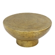 Orion Coffee Table - 32 Inch Round Martini Glass Shape - Hammered Finish