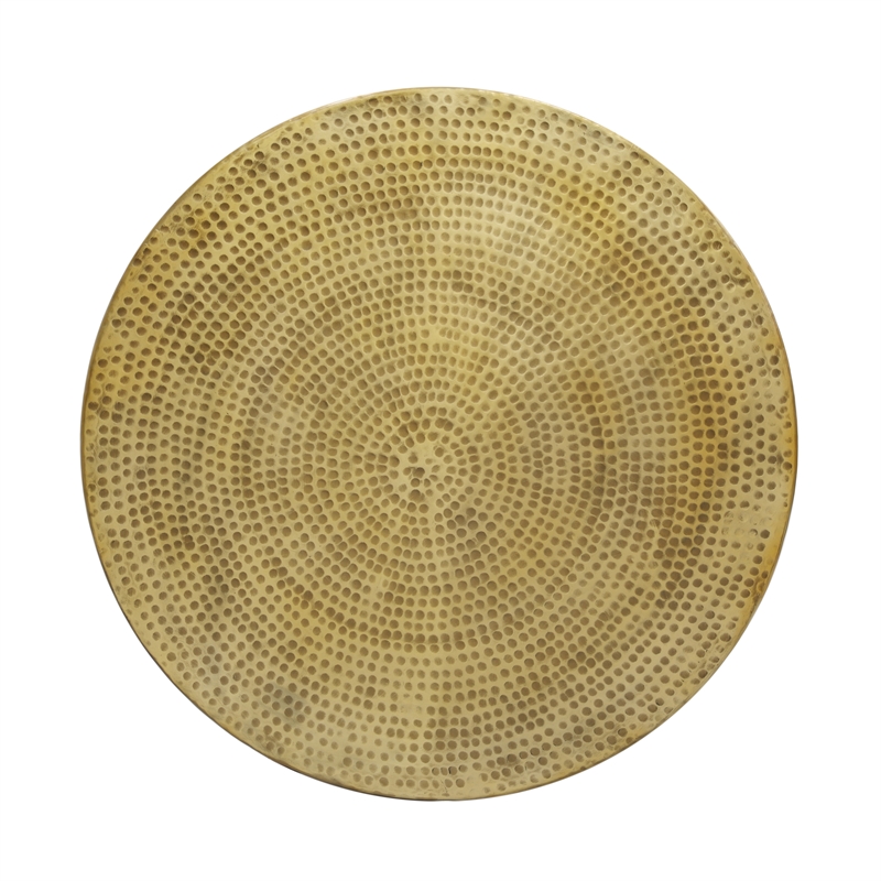 Orion Coffee Table - 32 Inch Round Martini Glass Shape - Hammered Finish