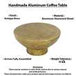 Orion Coffee Table - 32 Inch Round Martini Glass Shape - Hammered Finish