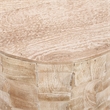 20 Inch Side End Table- Round Drum Shape with 3D Textured Design