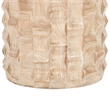 20 Inch Side End Table- Round Drum Shape with 3D Textured Design