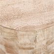 20 Inch Side End Table- Round Drum Shape with 3D Textured Design