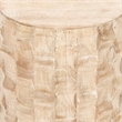 20 Inch Side End Table- Round Drum Shape with 3D Textured Design