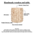 20 Inch Side End Table- Round Drum Shape with 3D Textured Design