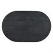 Uri 38 Inch Oval Coffee Table- Mango Wood Full and Half Spherical Leg
