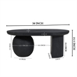 Uri 38 Inch Oval Coffee Table- Mango Wood Full and Half Spherical Leg