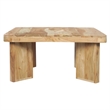Cascade 32 Inch Coffee Table- Handcrafted Acacia- Square Top- Wide Panel Legs