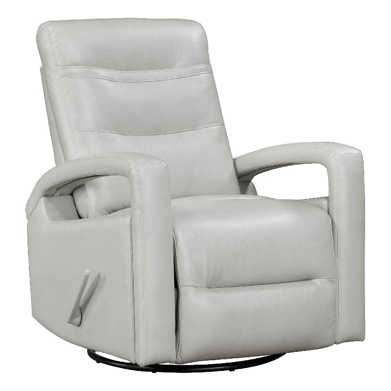 Kamo Manual Recliner Swivel Chair- 32 Inch- Smoke Gray Faux Leather