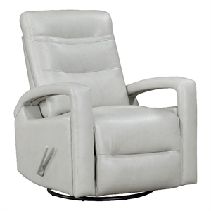 Kamo Manual Recliner Swivel Chair- 32 Inch- Smoke Gray Faux Leather