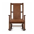 Odel Rocking Chair- Faux Leather Seat and Back- Dark Chocolate Brown