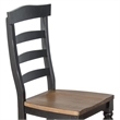 Barb Dining Chair- Set of 2- Ladderback- Black and Brown Poplar Wood Turned Legs