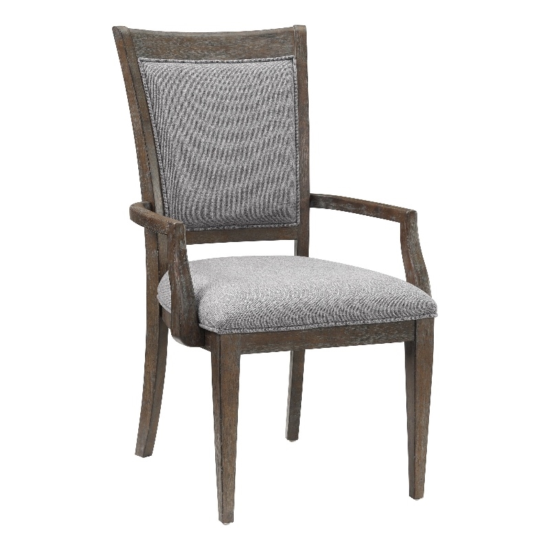 Koa Dining Armchair Set of 2- Padded Seat and Back- Driftwood Brown