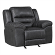 Henry Manual Rocker Recliner Chair in Pillow Tufted Black Microfiber