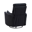 Rix Swivel Glider Recliner Chair w 2 Lumbar Pillows- Black Corduroy
