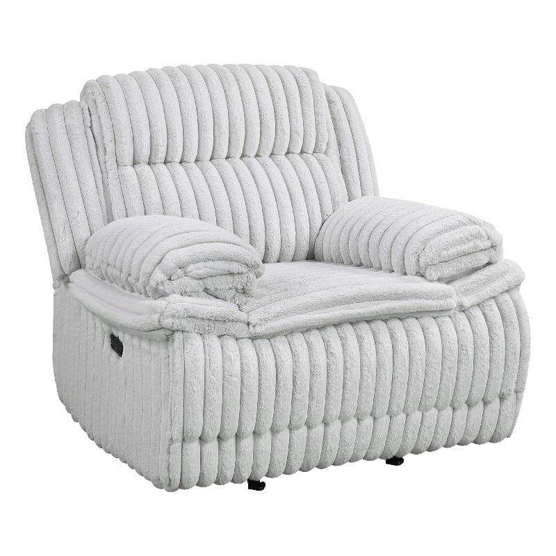 Rexy Manual Glider Recliner Chair- Textured Light Gray Corduroy