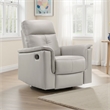 Briz Manual Swivel Recliner Chair- Top Grain Leather Silver Gray
