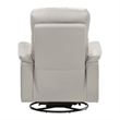 Briz Manual Swivel Recliner Chair- Top Grain Leather Silver Gray