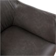Leoni Accent Club Chair- Dark Brown Faux Leather- Flared Solid Wood