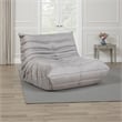 Revena Accent Floor Chair- Pleated Gray Microfiber Fabric- Curved