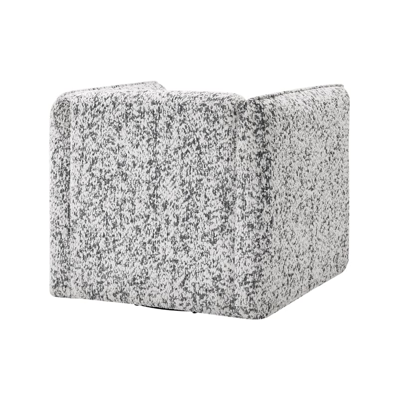 Swivel Armchair- Gray Jacquard Fabric- Foam Cushioning- Square Frame
