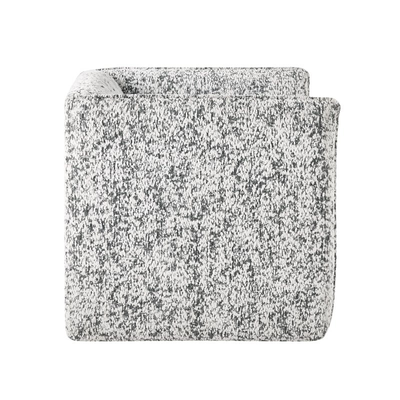 Swivel Armchair- Gray Jacquard Fabric- Foam Cushioning- Square Frame