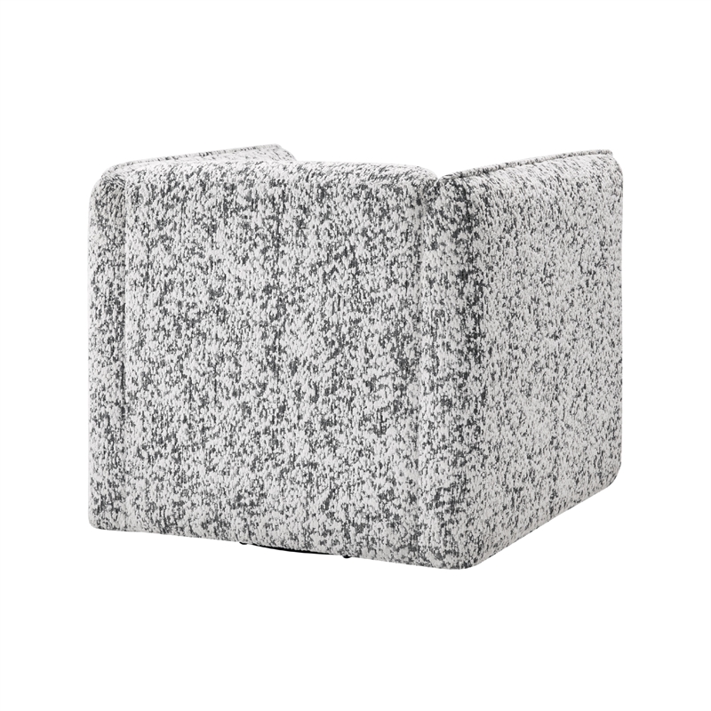 Swivel Armchair- Gray Jacquard Fabric- Foam Cushioning- Square Frame