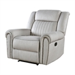 Ben Manual Reclining Chair- 41 Inch- Gray Microfiber- Nailhead Trims